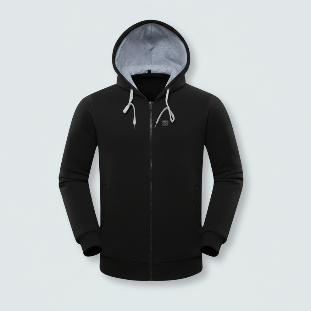 Heated Hoodie Zip Pro for Men – 5 Heat Zones, 3 Levels, 10h Battery