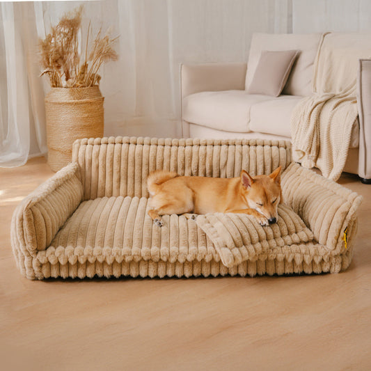 Orthopedic Dog Sofa Bed – Large Washable Fluffy Pillow Pet Sofa with Removable Cover