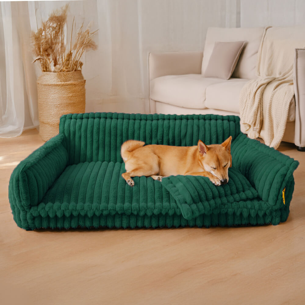 Orthopedic Dog Sofa Bed – Large Washable Fluffy Pillow Pet Sofa with Removable Cover