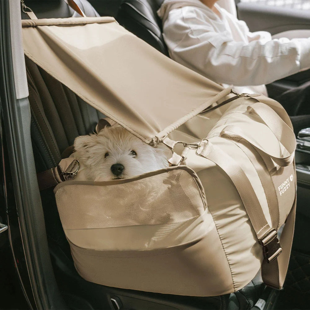 Dog Car Seat – Waterproof Breathable Booster Seat for Small & Medium Dogs, Washable Travel Bed (Pup Rover)