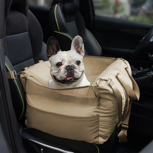 Dog Car Seat – Waterproof Breathable Booster Seat for Small & Medium Dogs, Washable Travel Bed (Pup Rover)