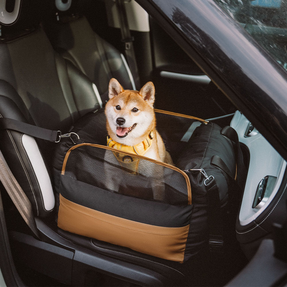 Dog Car Seat – Waterproof Breathable Booster Seat for Small & Medium Dogs, Washable Travel Bed (Pup Rover)