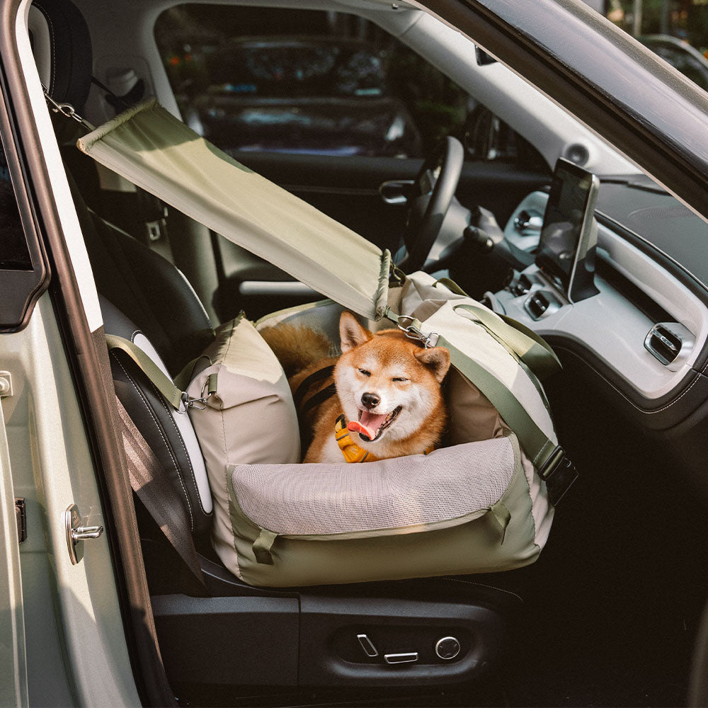 Dog Car Seat – Waterproof Breathable Booster Seat for Small & Medium Dogs, Washable Travel Bed (Pup Rover)