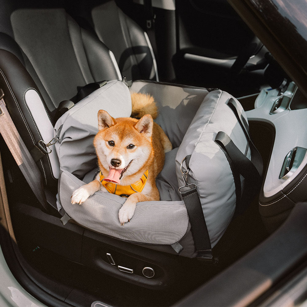Dog Car Seat – Waterproof Breathable Booster Seat for Small & Medium Dogs, Washable Travel Bed (Pup Rover)