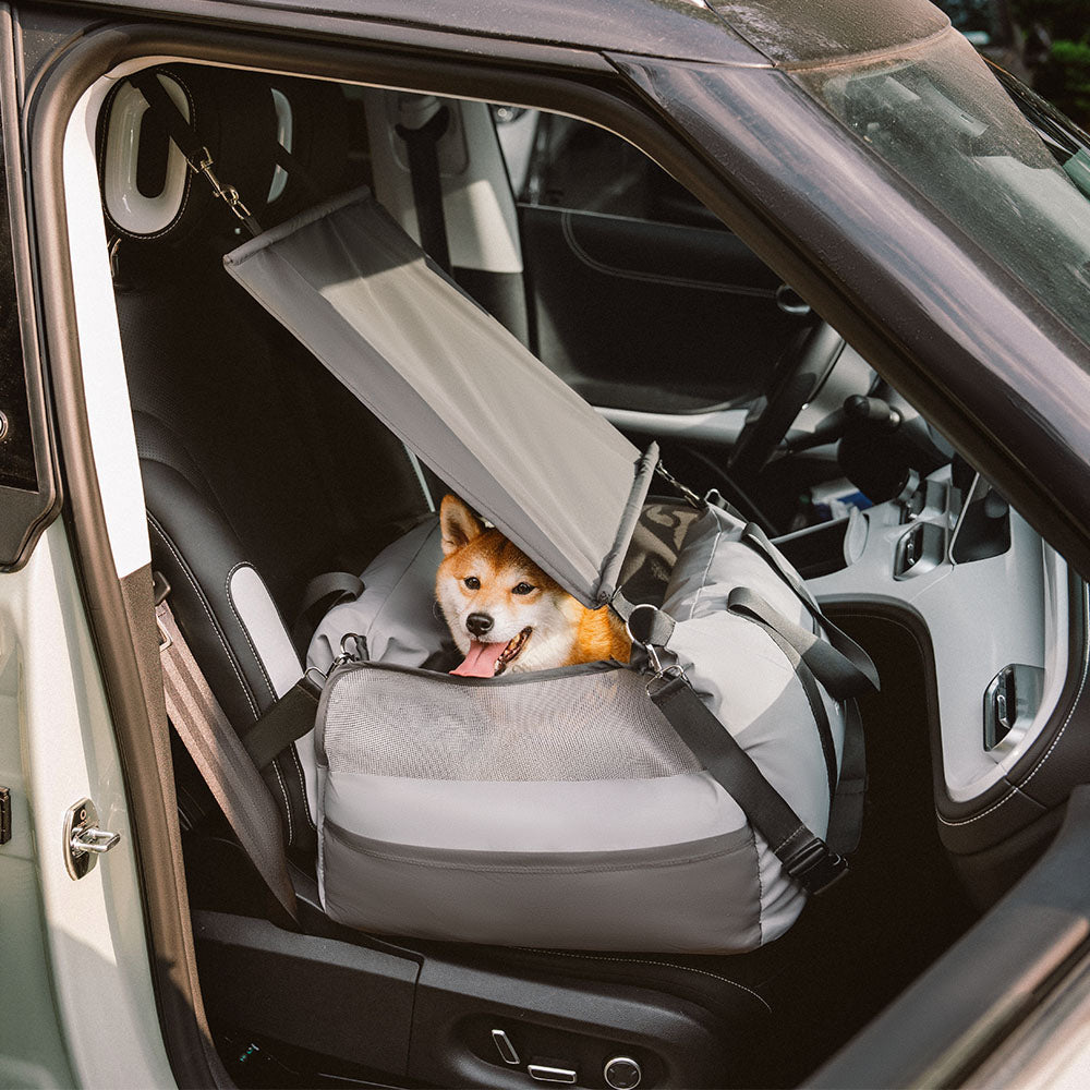 Dog Car Seat – Waterproof Breathable Booster Seat for Small & Medium Dogs, Washable Travel Bed (Pup Rover)