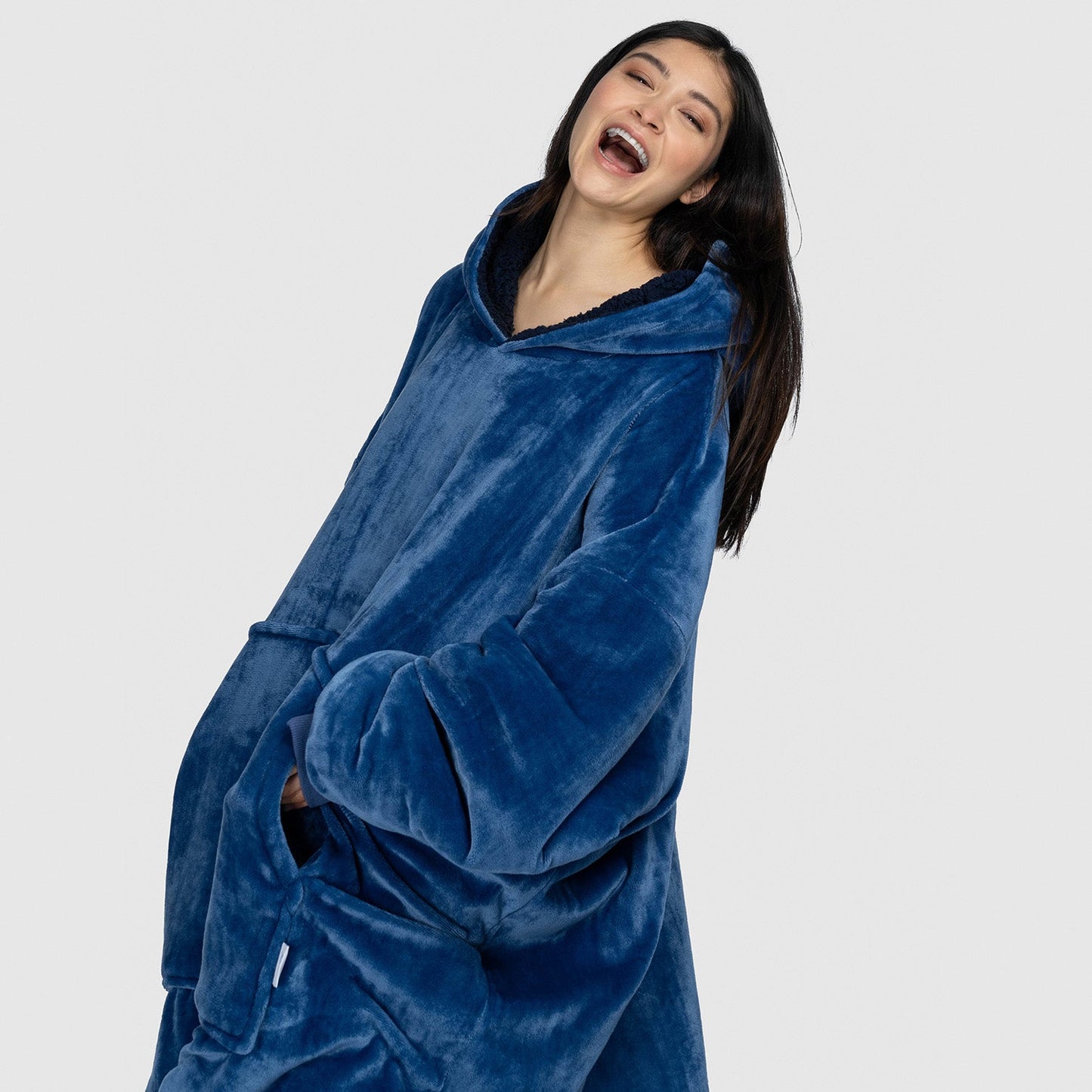 Wearable Blanket Hoodie – Lapis Blue | Small & Medium, Cosy Fleece, Oversized Comfort, Machine Washable