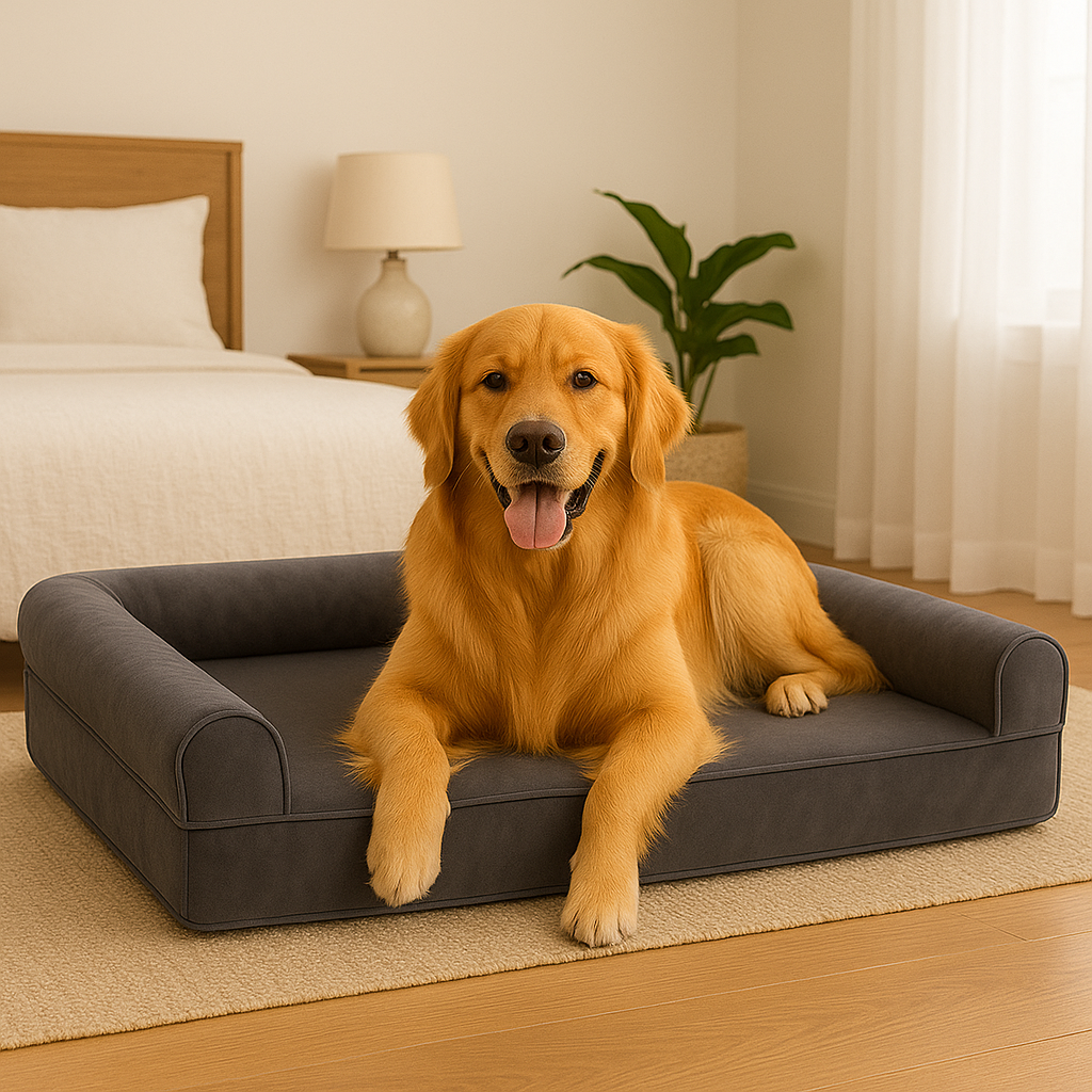 XL Orthopedic Dog Bed – Memory Foam Mattress for Large Dogs, Washable Cover, Non-Slip Base