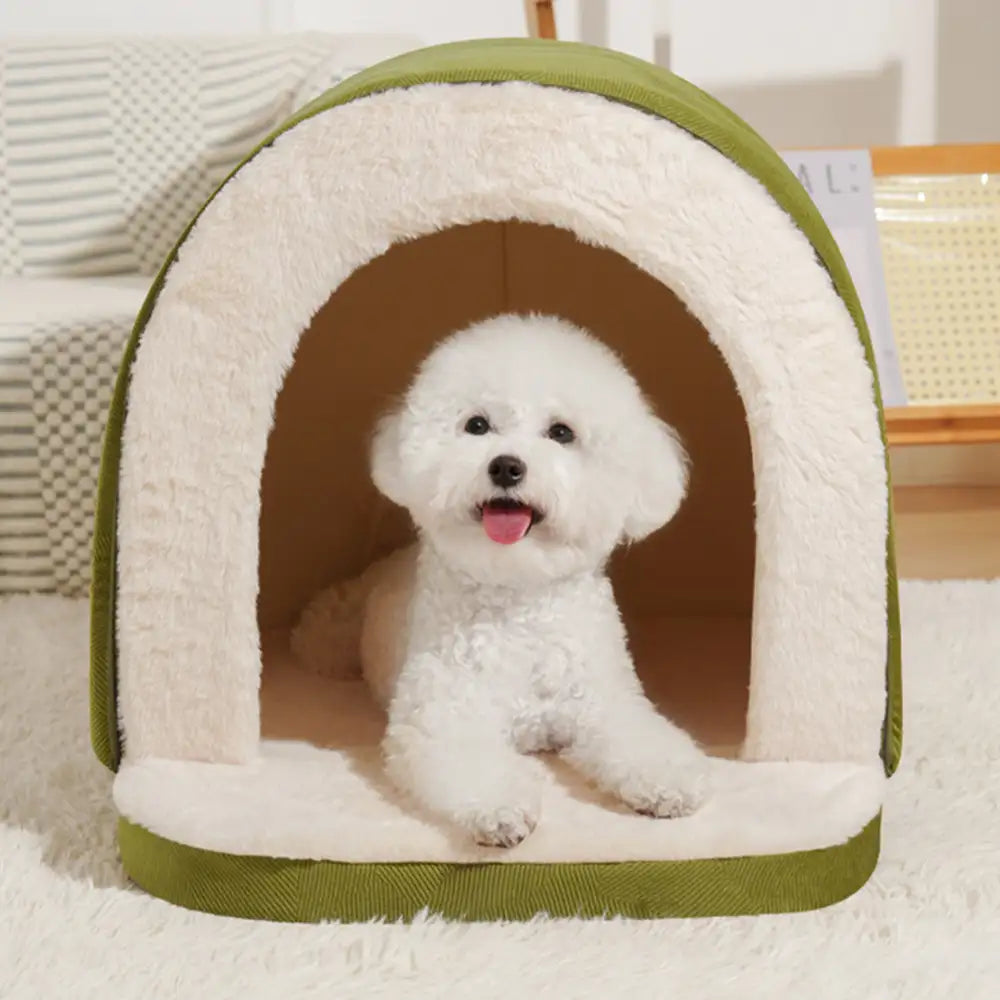 Cat & Dog Cave Bed – Snug Plush Pet House, Anti-Anxiety, Washable, Orthopedic Support (S–L)