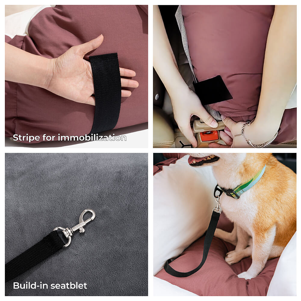 Bear Ears Dog Car Seat Bed – Safe, Cozy, Washable Pet Travel Seat for Small & Medium Dogs