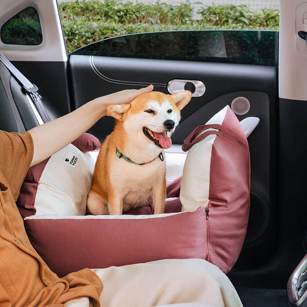 Bear Ears Dog Car Seat Bed – Safe, Cozy, Washable Pet Travel Seat for Small & Medium Dogs