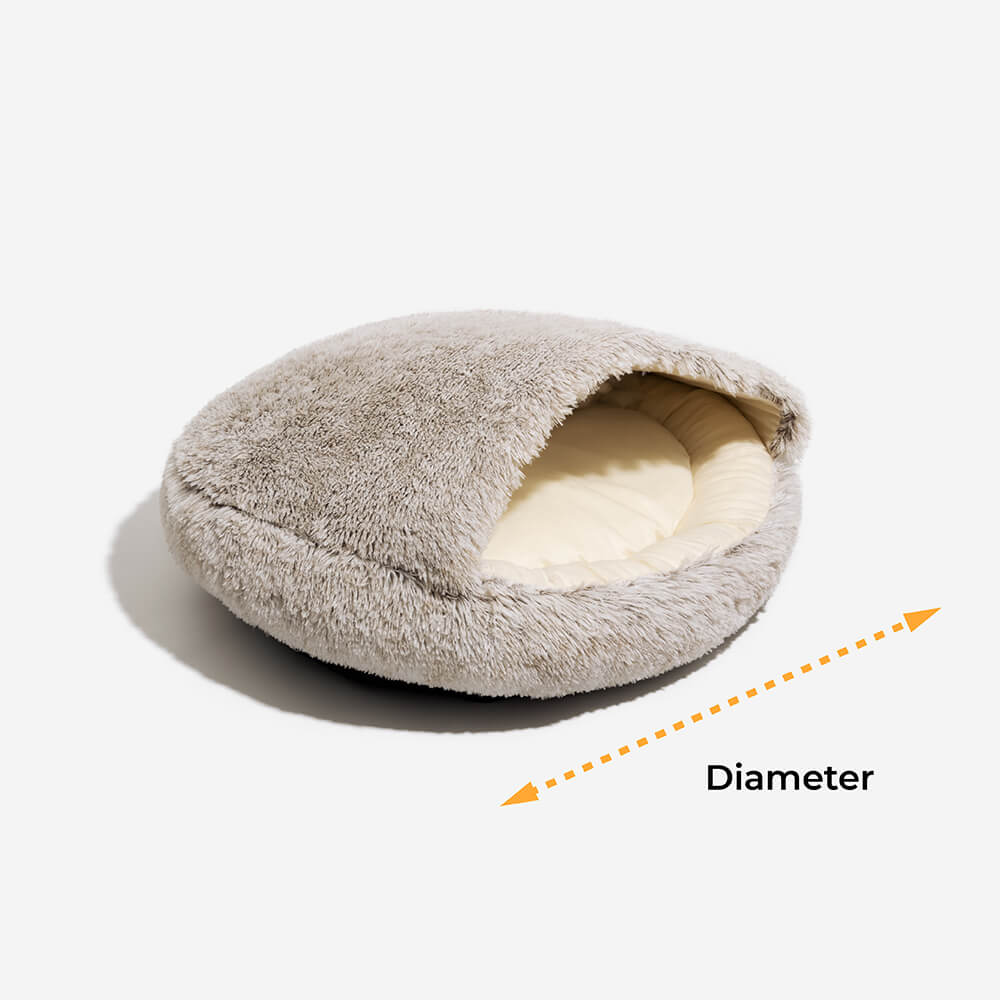 Calming Plush Semi-Enclosed Dog Bed – Cozy Pita Nest for Small & Medium Pets