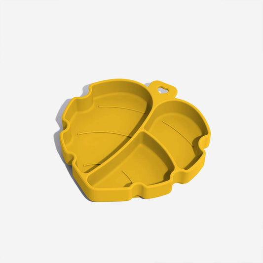Leaf Suction Pet Bowl – Non-Slip Silicone, 3 Compartments