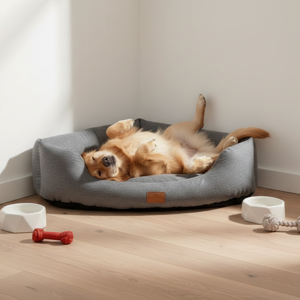Triangular Corner Dog Bed – Space-Saving,