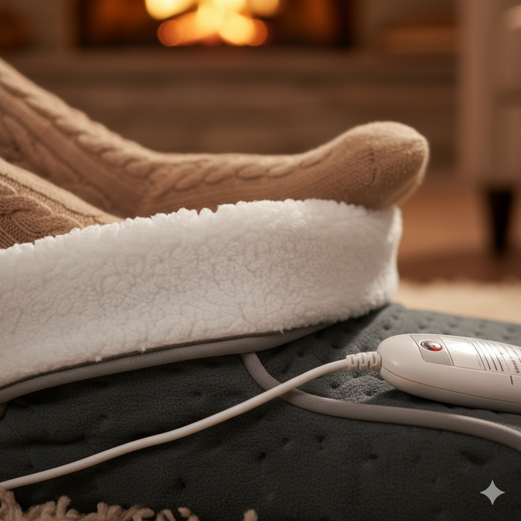 Beurer FW20 Electric Foot Warmer – Grey | 3 Heat Settings, Rapid Heat-Up, Teddy Fleece Lining