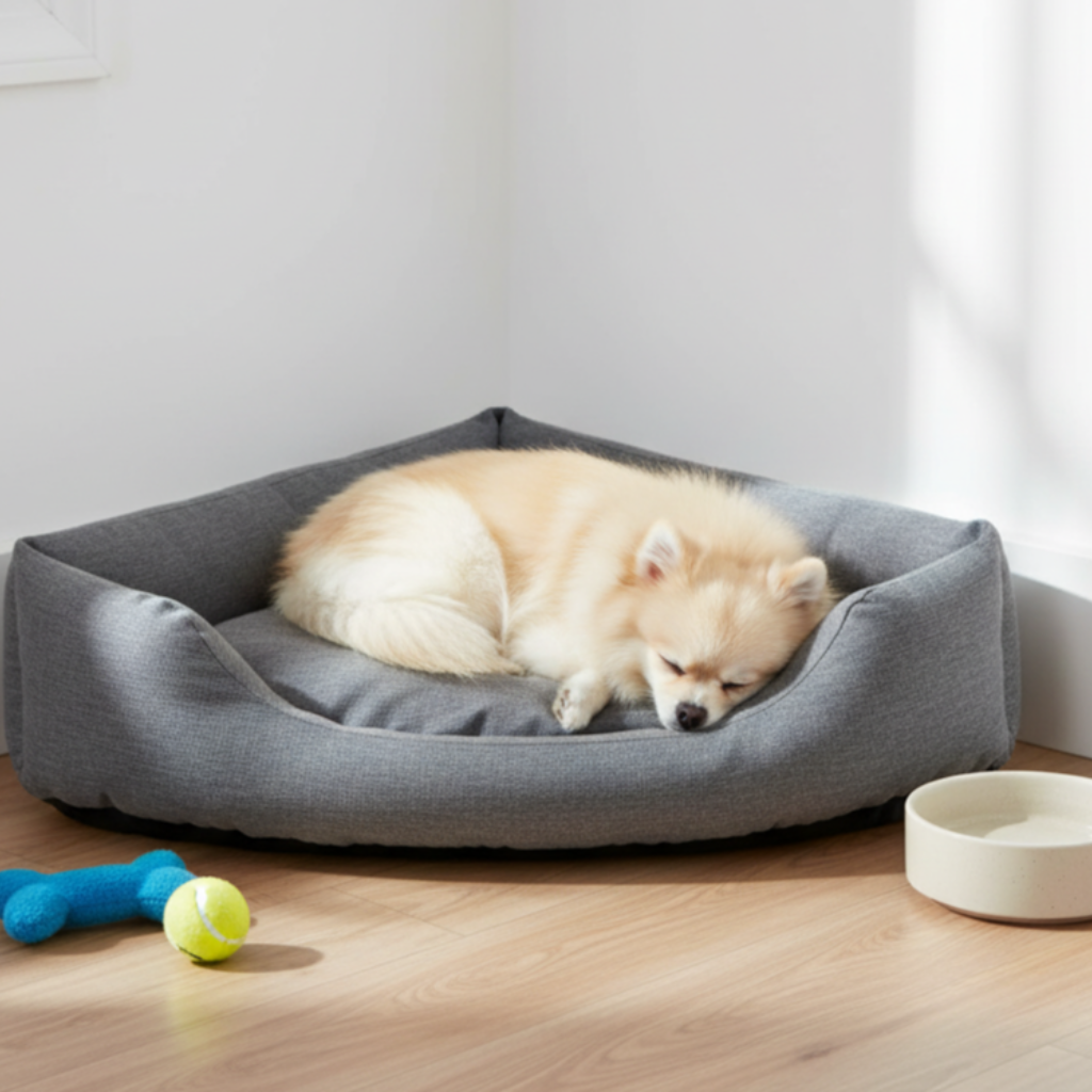 Triangular Corner Dog Bed – Space-Saving,