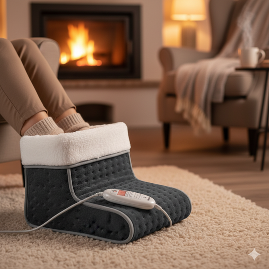 Beurer FW20 Electric Foot Warmer – Grey | 3 Heat Settings, Rapid Heat-Up, Teddy Fleece Lining