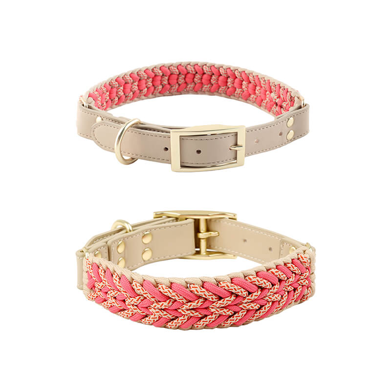 Hand-Woven Hemp Rope Dog Collar & Leash Set – Anti-Pull, 3-in-1