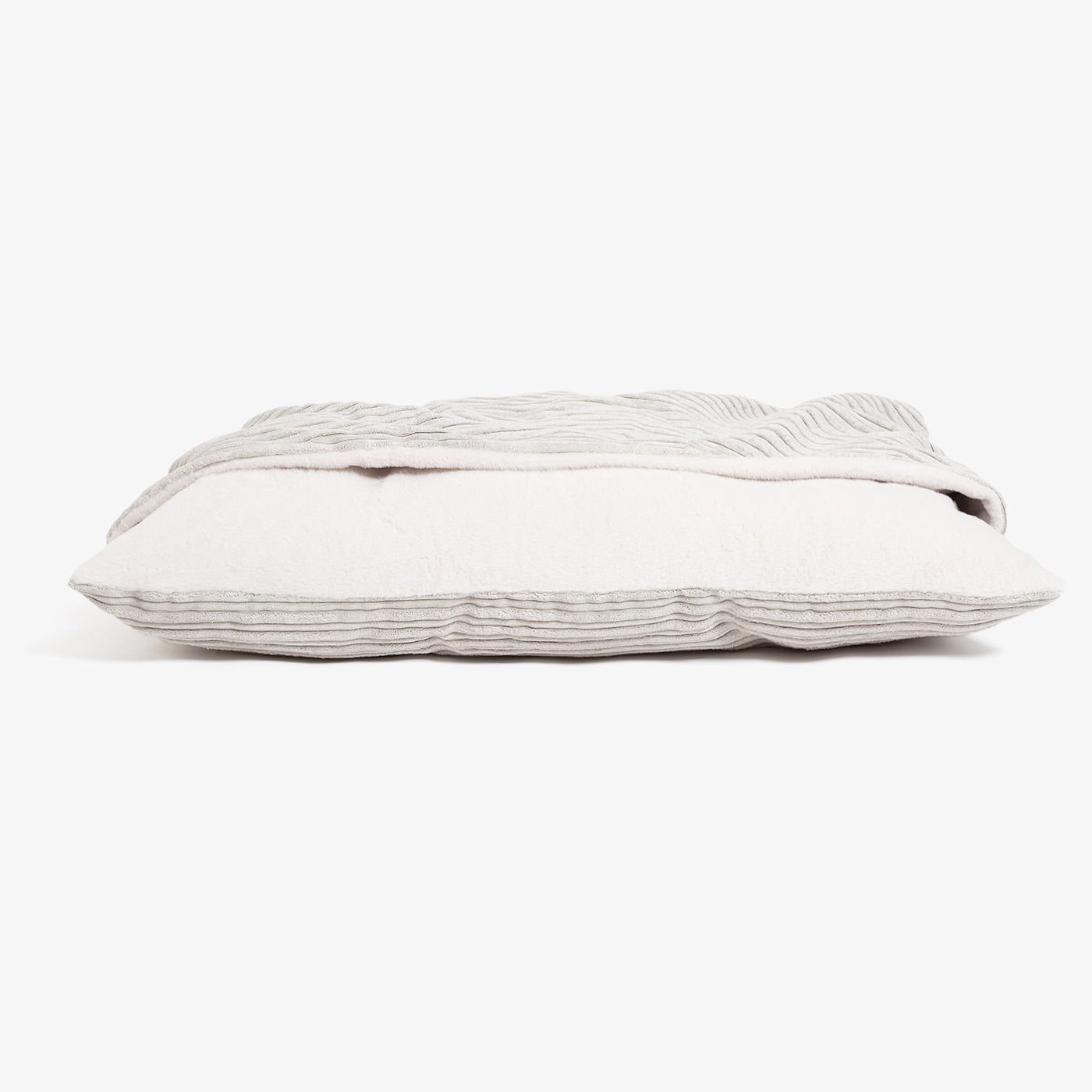 Burrow Dog Bed – Light Grey Plush Sleepy Bed with Hooded Cover & Washable Cushion by Lords & Labradors