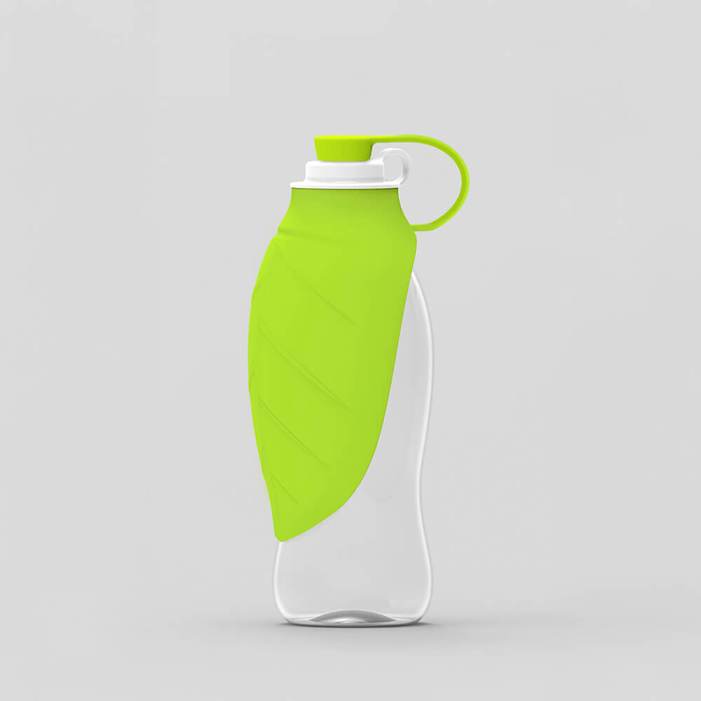 Leaf-Shaped Dog Water Bottle – Foldable, Leak-Proof