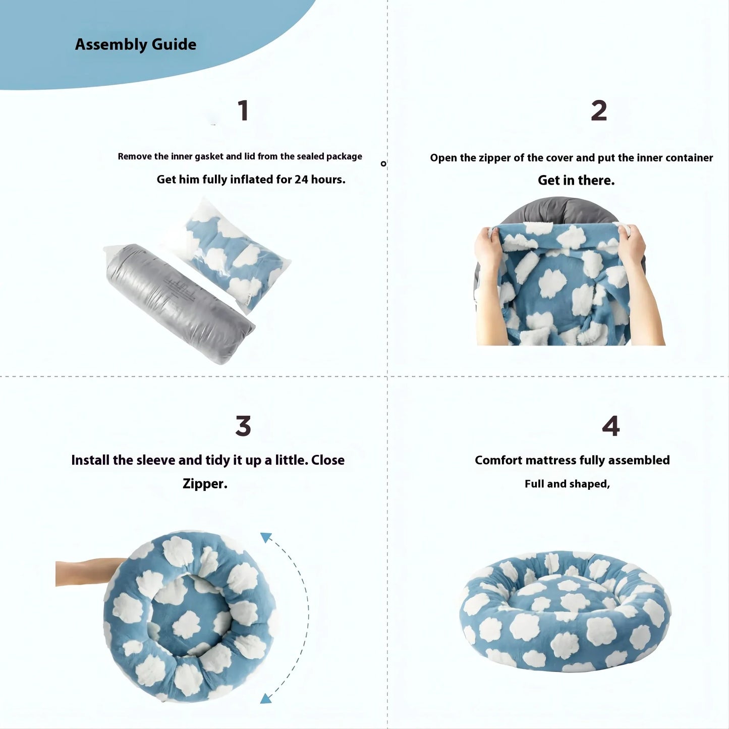 Calming Dog Bed – Anti-Anxiety Plush Washable Nest with Orthopedic Support for Small to XL Dogs