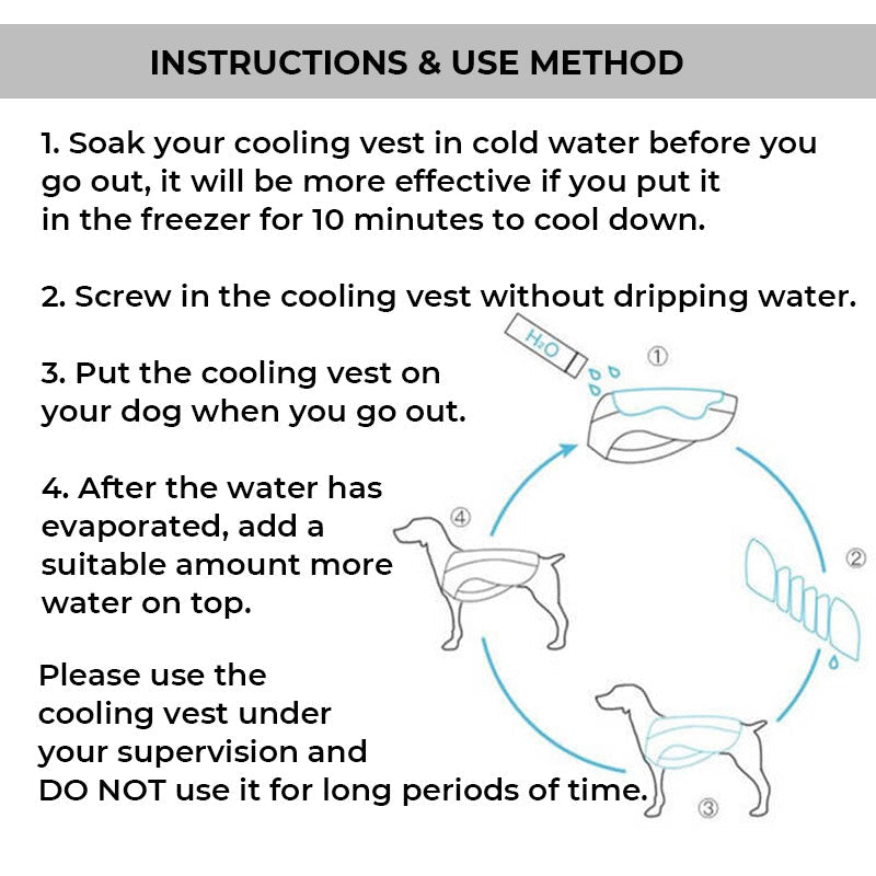 Breathable Vest For Sunstroke Prevention Water - soakable Dog Cooling Vest - mafooouk