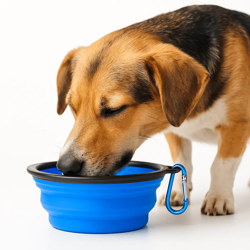 Collapsible Dog Bowl 2 - Pack – Foldable Food & Water Dish with Clip, 13 cm - mafooouk