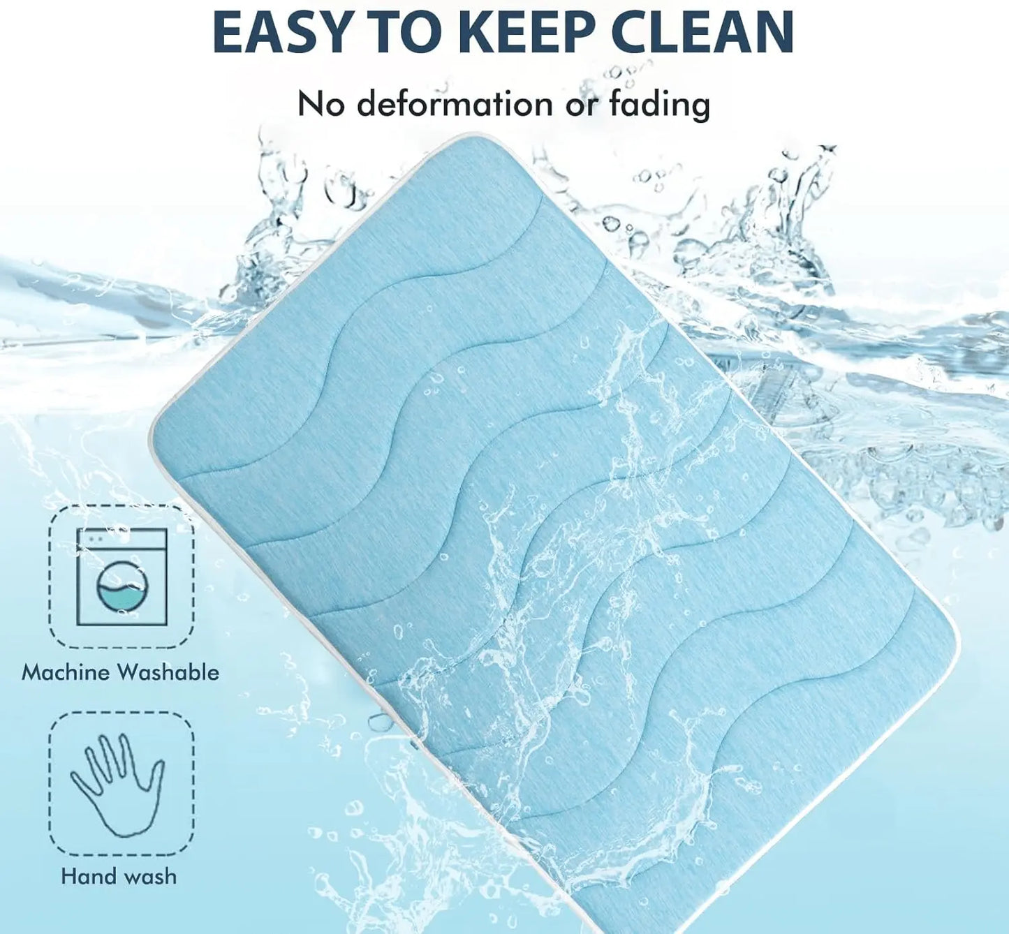 Cooling Dog Foam Pad – Sky Blue Summer Sleeping Mat with Non - Slip Base, Safe Washable Flat Pet Bed for Home & Travel - mafooouk