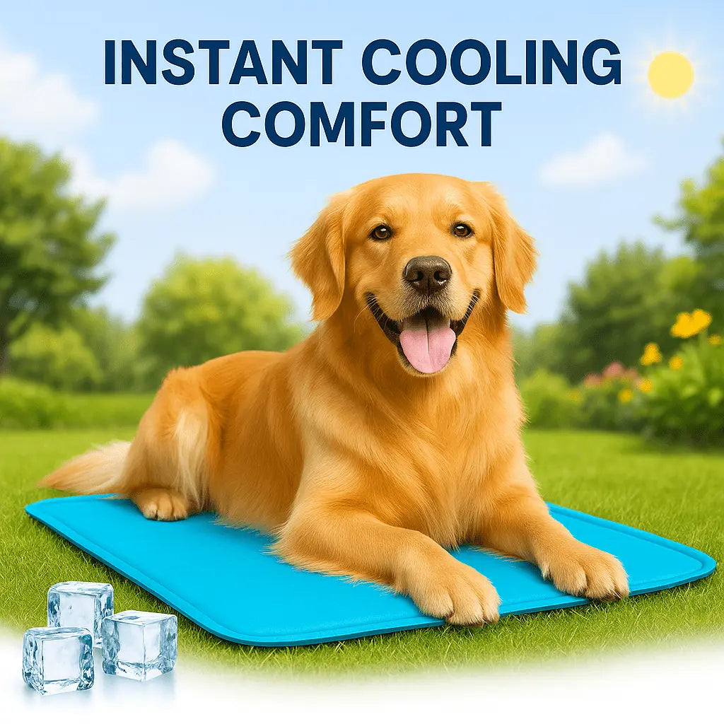 Cooling Dog Mat 60 × 44 cm – Self - Cooling Gel Pad for Dogs & Cats, Waterproof Foldable Blue Pet Cooling Pad - mafooouk