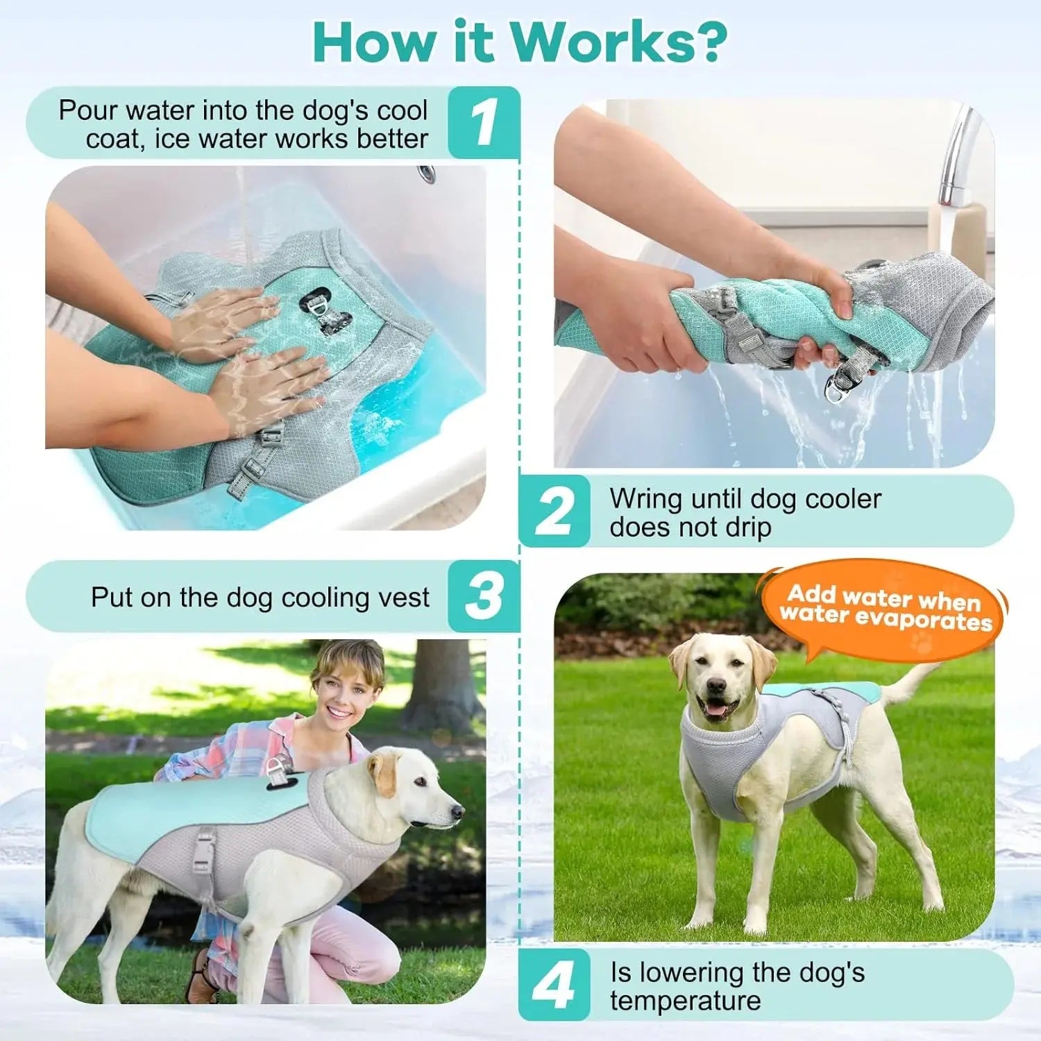 Dog Cooling Vest Harness – Breathable - mafooouk