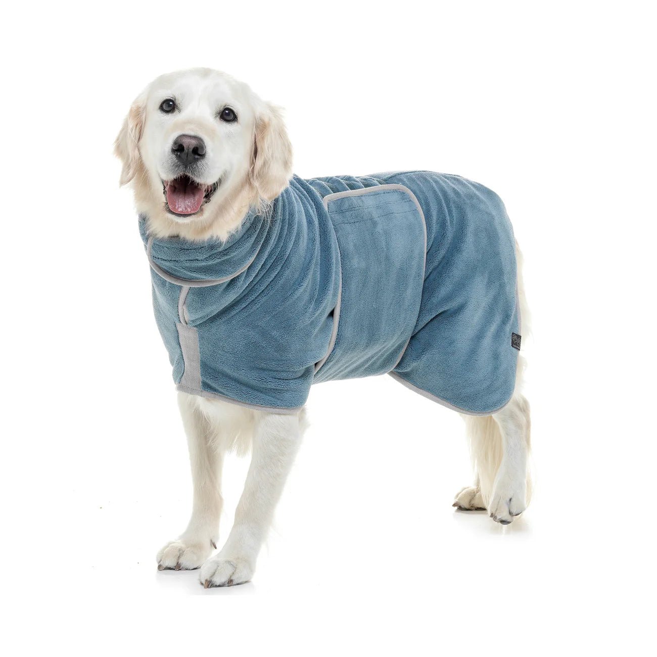 Dog Drying Coat – Double - Layer Microfibre, Super - Absorbent Quick - Dry Robe with Adjustable Belly Strap - mafooouk