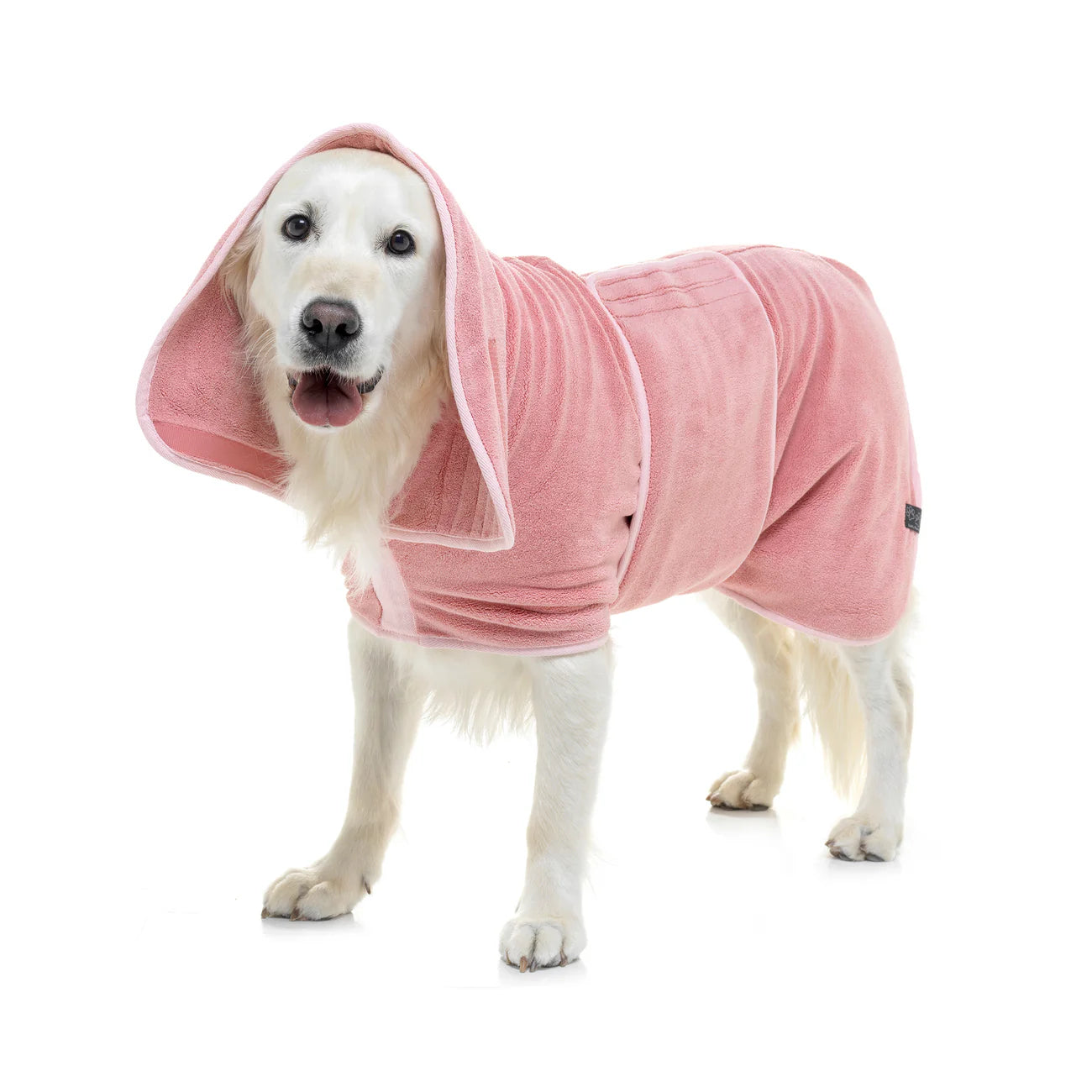 Dog Drying Coat – Double-Layer Microfibre, Super-Absorbent Quick-Dry Robe with Adjustable Belly Strap