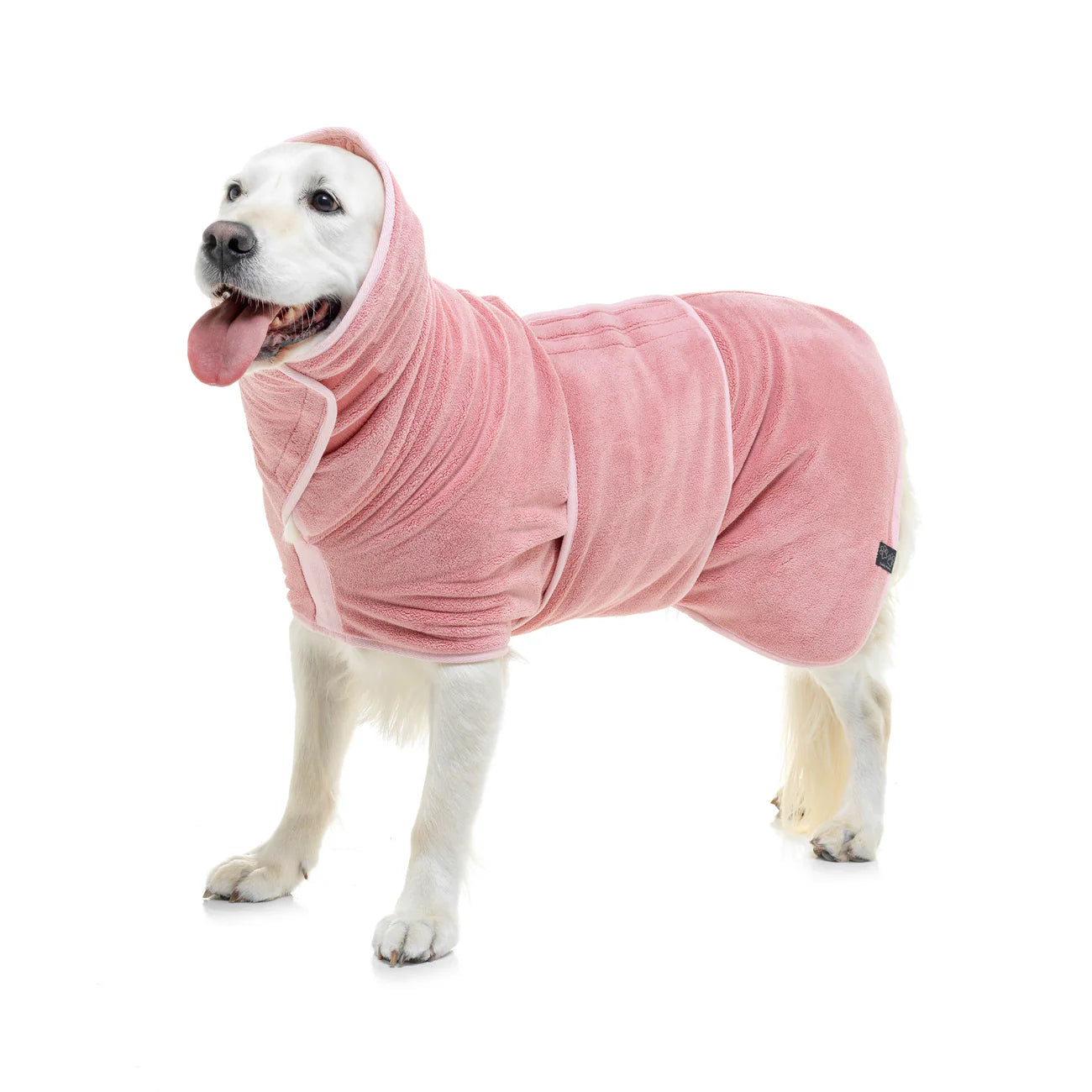 Dog Drying Coat – Double-Layer Microfibre, Super-Absorbent Quick-Dry Robe with Adjustable Belly Strap