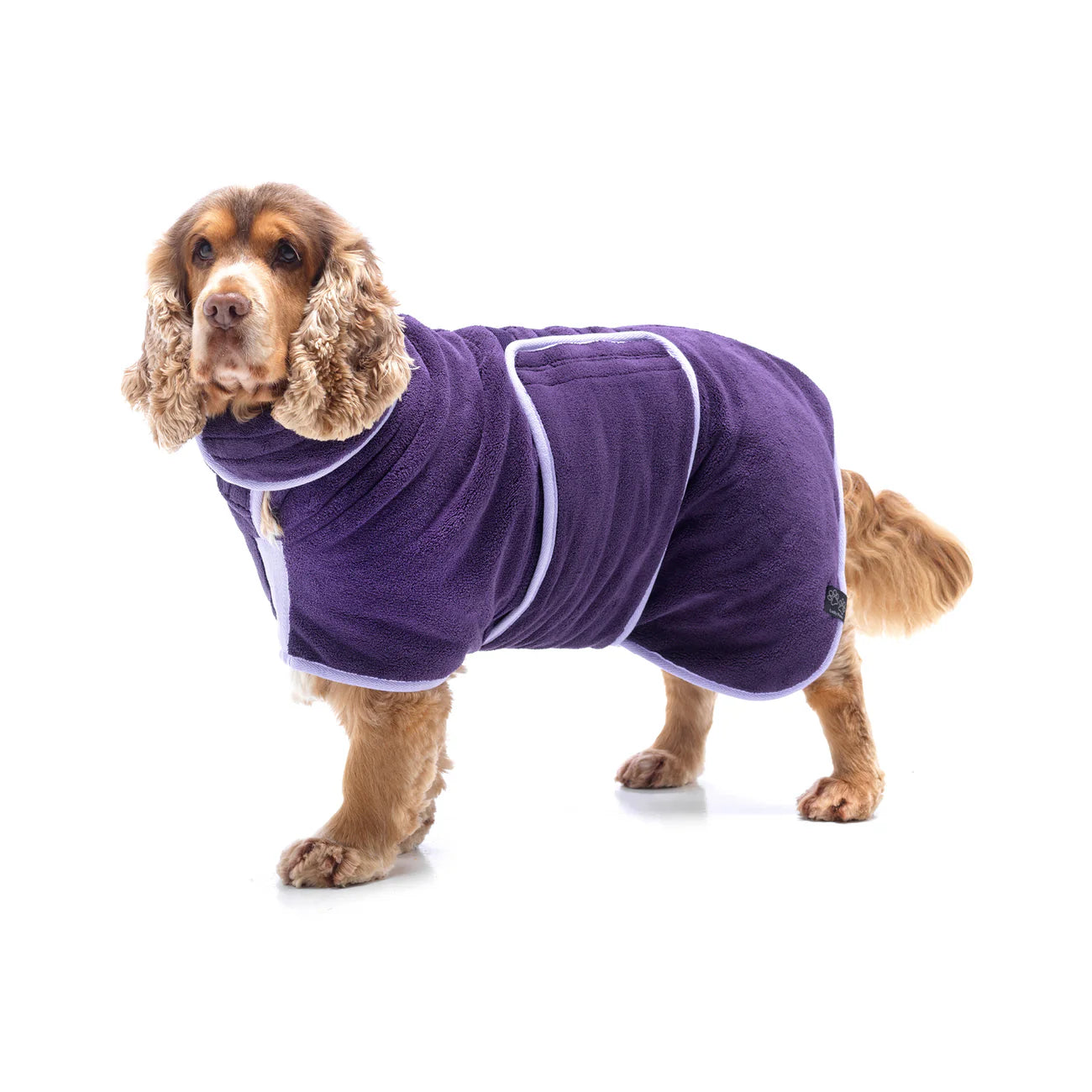 Dog Drying Coat – Double-Layer Microfibre, Super-Absorbent Quick-Dry Robe with Adjustable Belly Strap
