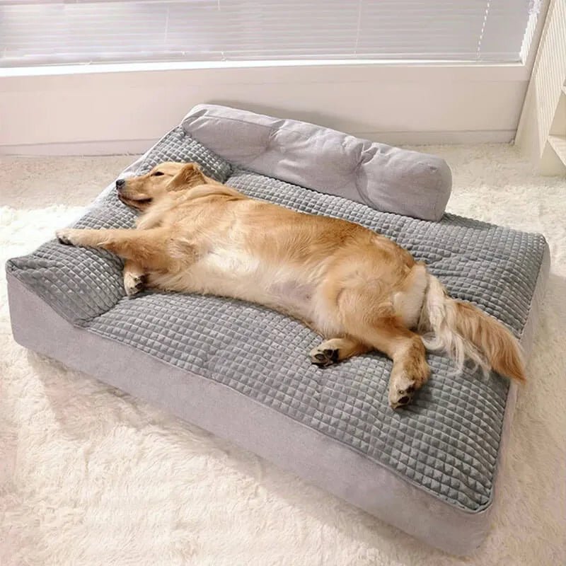 Dog Pillow Bed – Large Washable Cushion with Backrest & Pillow, Non - Slip (M–XL) - mafooouk