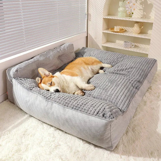 Dog Pillow Bed – Large Washable Cushion with Backrest & Pillow, Non - Slip (M–XL) - mafooouk