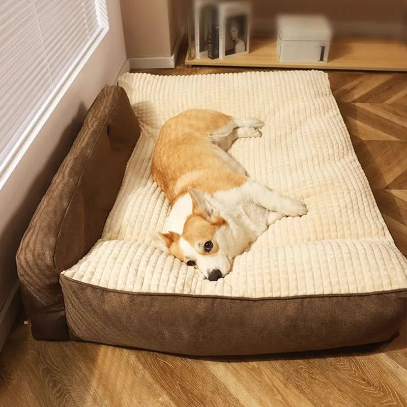 Dog Pillow Bed – Large Washable Cushion with Backrest & Pillow, Non - Slip (M–XL) - mafooouk