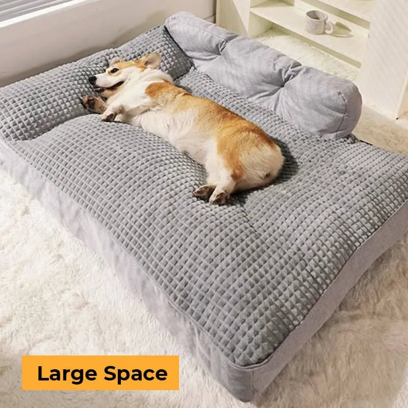Dog Pillow Bed – Large Washable Cushion with Backrest & Pillow, Non - Slip (M–XL) - mafooouk