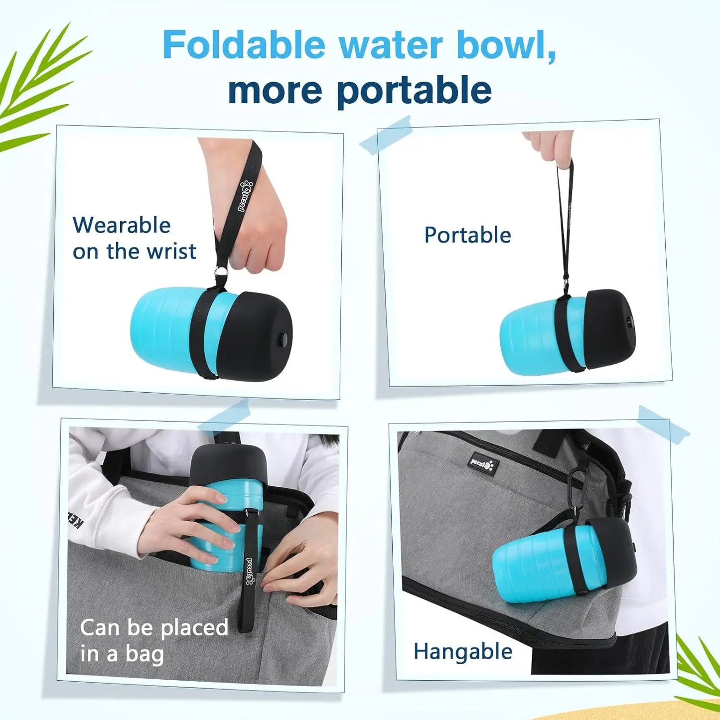 Foldable Dog Water Bottle – 500 ml Leak - Proof Travel Dispenser & Bowl - mafooouk