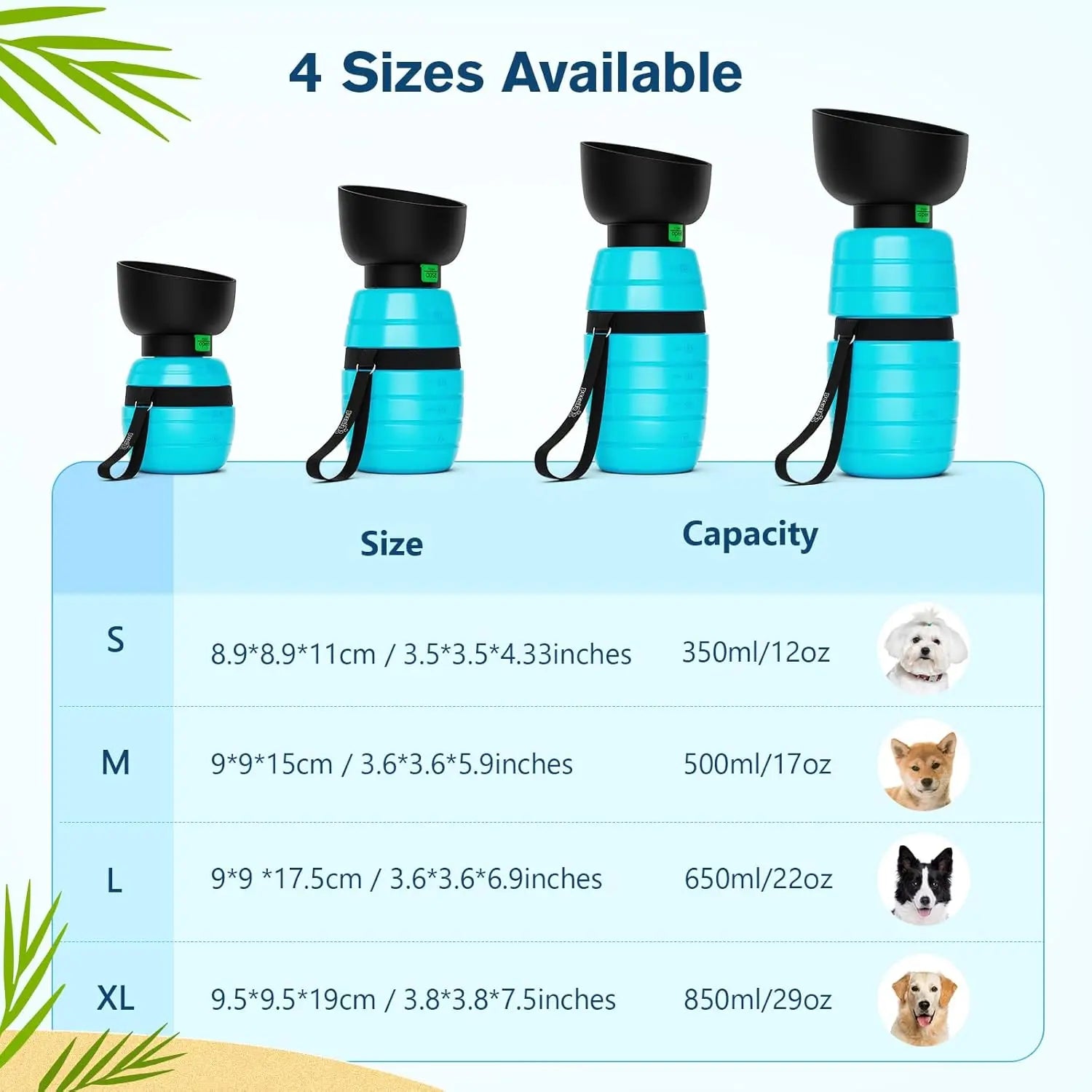 Foldable Dog Water Bottle – 500 ml Leak - Proof Travel Dispenser & Bowl - mafooouk