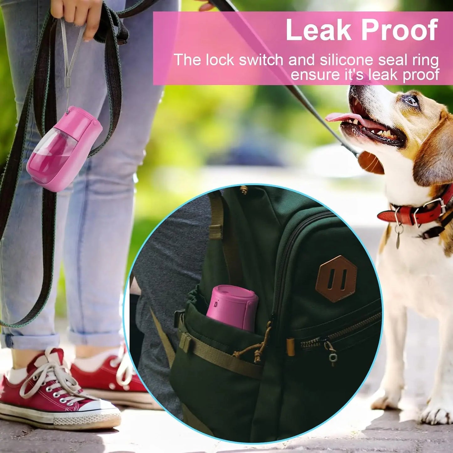 Foldable Dog Water Bottle & Travel Bowl – Leak - Proof, 300 ml - mafooouk