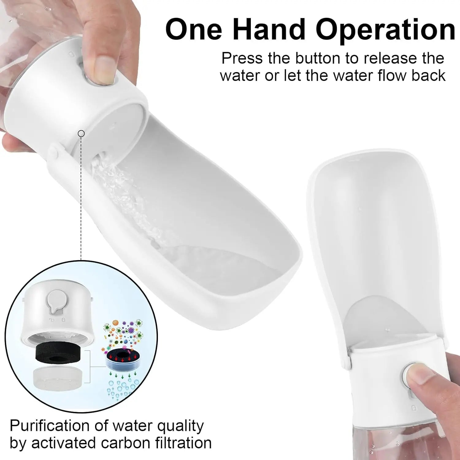 Foldable Dog Water Bottle & Travel Bowl – Leak - Proof, 300 ml - mafooouk