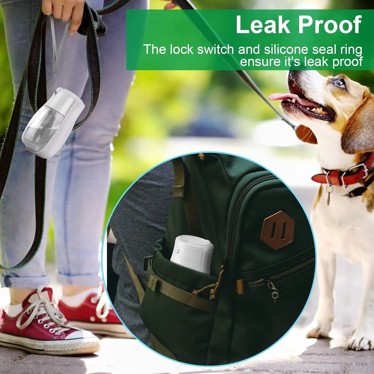 Foldable Dog Water Bottle & Travel Bowl – Leak - Proof, 300 ml - mafooouk