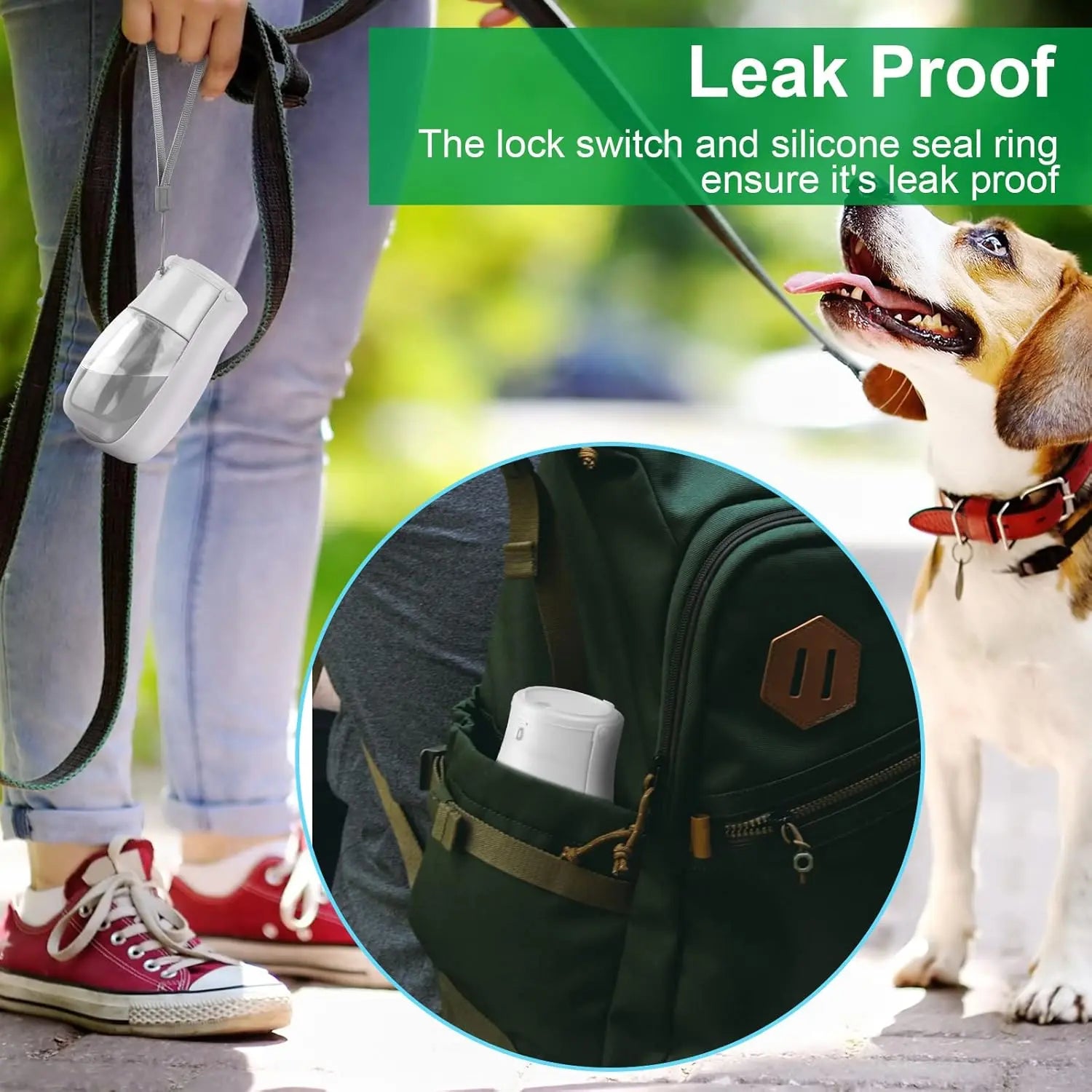 Foldable Dog Water Bottle & Travel Bowl – Leak - Proof, 300 ml - mafooouk