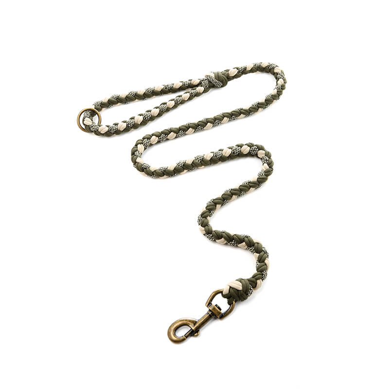 Hand - Woven Hemp Rope Dog Collar & Leash Set – Anti - Pull, 3 - in - 1 - mafooouk