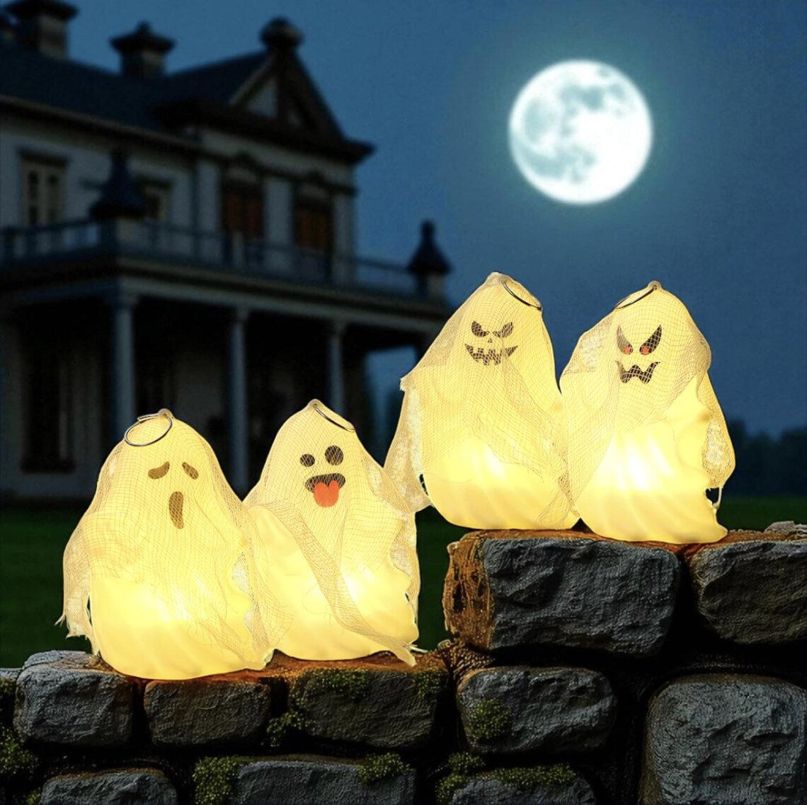 Halloween Skull String Lights – LED Hanging Skeleton Ghost Décor for Indoor & Outdoor Halloween Decorations