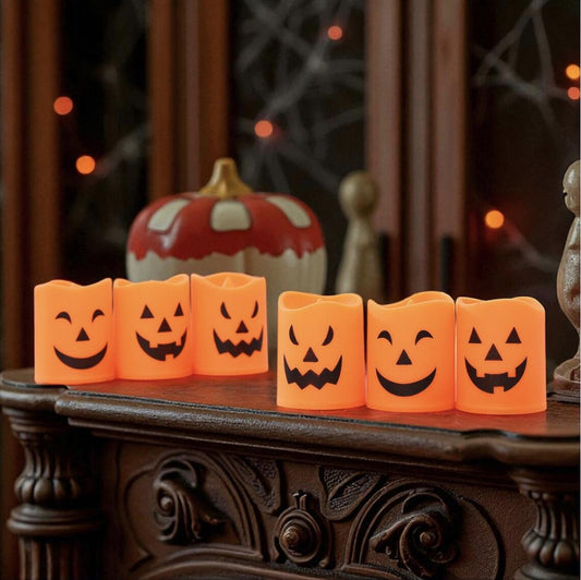 Halloween Skull Candle Lantern – LED Flameless Candle Holder, Pumpkin Ghost Light, Haunted House Halloween Decoration