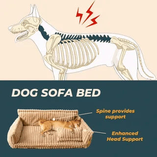 Orthopedic Dog Sofa Bed – Large Washable Fluffy Pillow Pet Sofa with Removable Cover