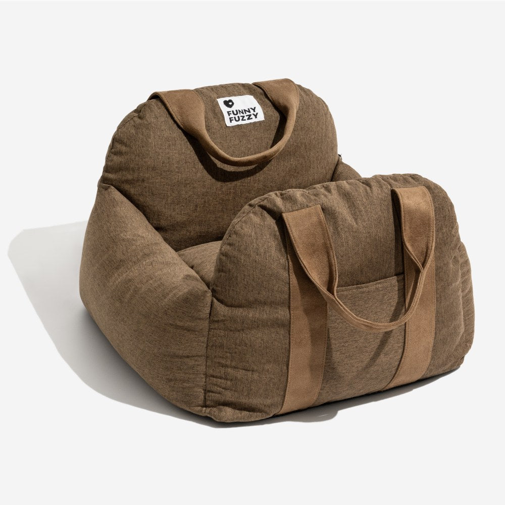 Dog Car Seat Bed – First Class Booster with Safety Belt, Washable Cushion & Travel Carrier