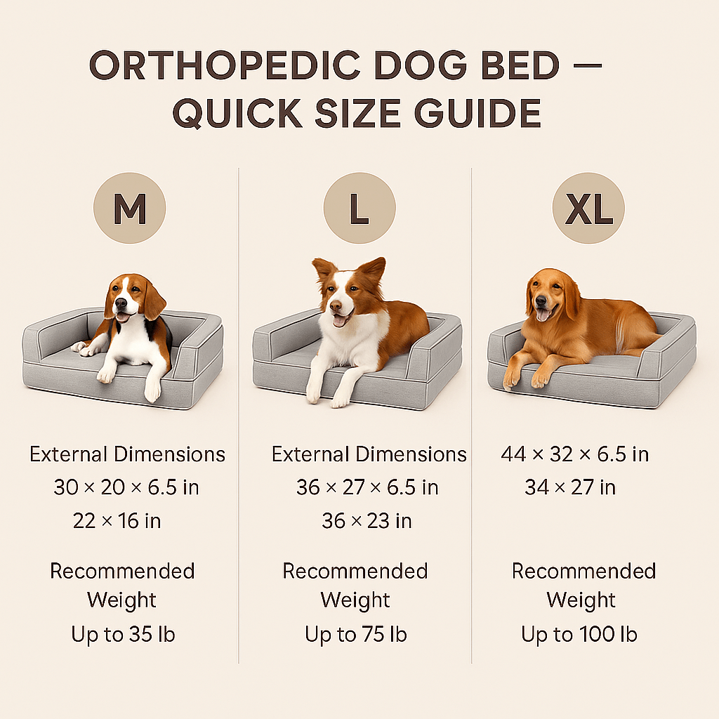 Orthopedic Memory - Foam Dog Sofa Bed for Large Dogs – Waterproof & Washable (M–XL) - mafooouk