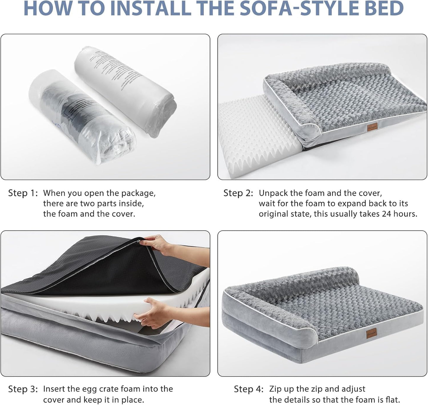 Orthopedic Waterproof Memory - Foam Dog Sofa Bed – Large - mafooouk